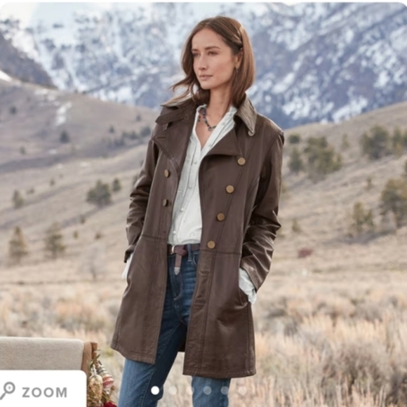 Sundance Carmicheal Leather Trenchcoat in Tuape | Size XL - Picture 2 of 14